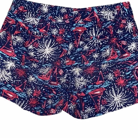 Lilly Pulitzer Sparks Fly Callahan Shorts Size 00 4th of July Shorts - Picture 2 of 6
